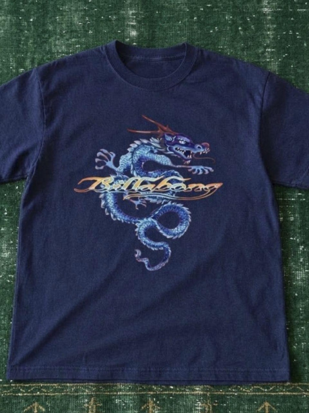 Gildan Navy Short-Sleeve Tee with Blue Dragon Graphic